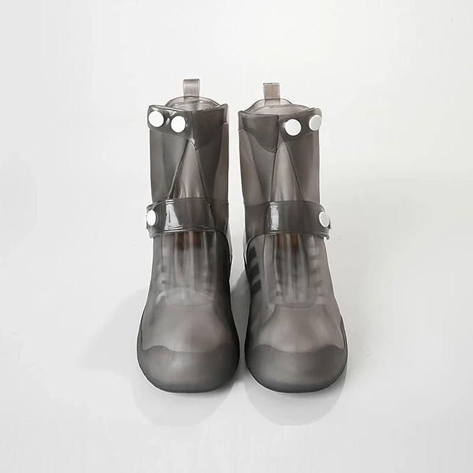 Premium Washable Waterproof Rain Shoe Covers with Anti Slip Soles (Elegant Black)