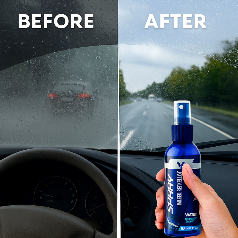 Premium Car Windshield Glass & Mirror Rain Repellent 100ML (Pack of 2) + Free Sponge