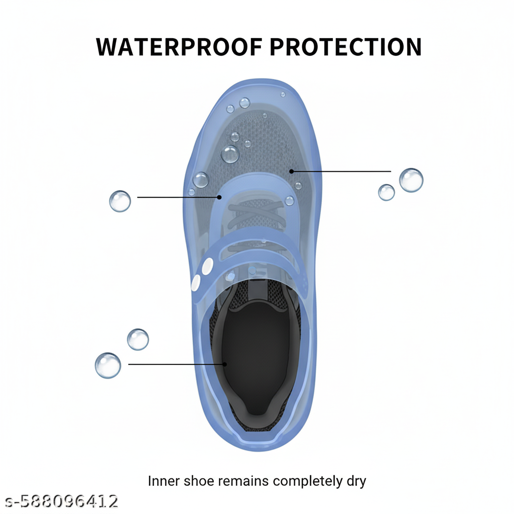 Premium Washable Waterproof Shoe Cover for rains with Antislip Soles (UK Size 7-9.5)